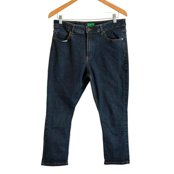 Dip Denim Jeans Womens 14 Dark Wash Skinny Stretch Crop Classic Mid Rise Plus - Picture 1 of 9